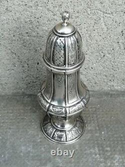 Antique silver powder shaker solid silver hallmark