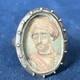 Antique Silver Ring With Miniature Portrait In Persian Style On Natural Bone Substrate