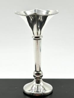 Antique silver single-stem vase, Edwardian style, lion passant hallmark