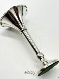 Antique silver single-stem vase, Edwardian style, lion passant hallmark