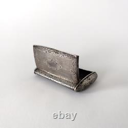 Antique silver snuffbox engraved with Minerva hallmark, France, circa 1860