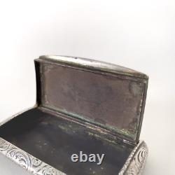 Antique silver snuffbox engraved with Minerva hallmark, France, circa 1860