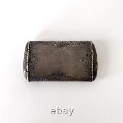 Antique silver snuffbox engraved with Minerva hallmark, France, circa 1860