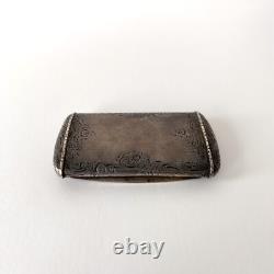 Antique silver snuffbox engraved with Minerva hallmark, France, circa 1860