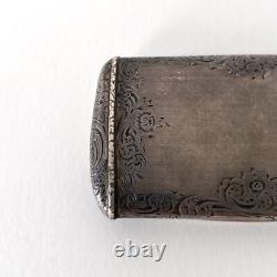Antique silver snuffbox engraved with Minerva hallmark, France, circa 1860