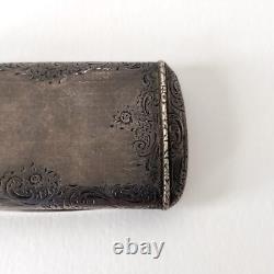 Antique silver snuffbox engraved with Minerva hallmark, France, circa 1860