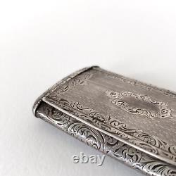 Antique silver snuffbox engraved with Minerva hallmark, France, circa 1860