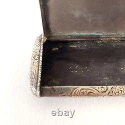 Antique silver snuffbox engraved with Minerva hallmark, France, circa 1860
