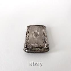 Antique silver snuffbox engraved with Minerva hallmark, France, circa 1860