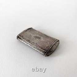 Antique silver snuffbox engraved with Minerva hallmark, France, circa 1860