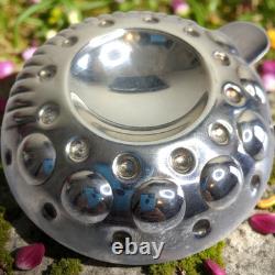 Antique silver tastevin Rolesco Minerve 950 with lid and 20th-century case