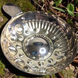 Antique silver tastevin Rolesco Minerve 950 with lid and 20th-century case