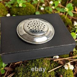 Antique silver tastevin Rolesco Minerve 950 with lid and 20th-century case