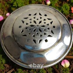 Antique silver tastevin Rolesco Minerve 950 with lid and 20th-century case