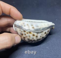 Antique snuffbox in speckled shell and solid silver early 19th century