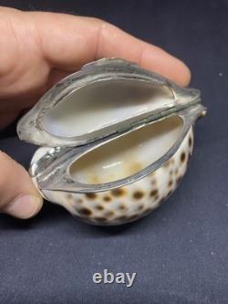 Antique snuffbox in speckled shell and solid silver early 19th century