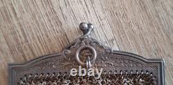 Antique solid 925 silver purse Art Nouveau floral decoration