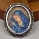 Antique Solid Silver 800 Brooch, Filigree And Portrait, Vintage Jewelry