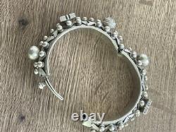 Antique solid silver Berber Moroccan Mizam bracelet, 119 g, ethnic