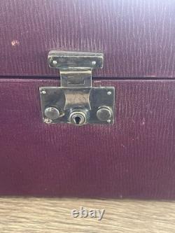 Antique solid silver and crystal vanity toilet set suitcase