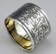 Antique Solid Silver And Vermeil Napkin Ring, Late 19th To Early 20th Century