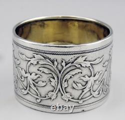 Antique solid silver and vermeil napkin ring, late 19th to early 20th century
