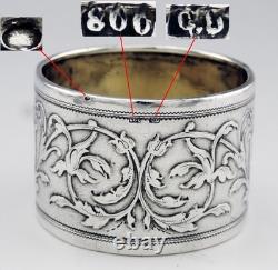 Antique solid silver and vermeil napkin ring, late 19th to early 20th century