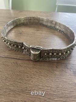 Antique solid silver belt, Eastern Russian, 586 grams, late 19th century