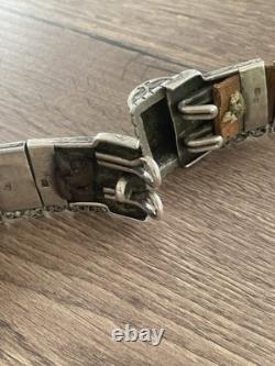 Antique solid silver belt, Eastern Russian, 586 grams, late 19th century
