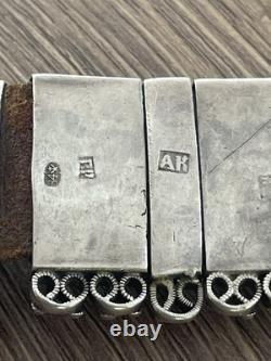 Antique solid silver belt, Eastern Russian, 586 grams, late 19th century