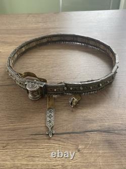 Antique solid silver belt Eastern Russian 783 g late 19th century