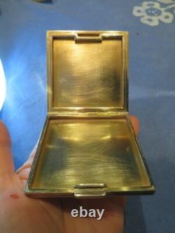 Antique solid silver box with vermeil interior 102 gr silversmith JG