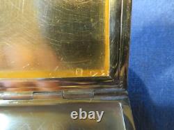 Antique solid silver box with vermeil interior 102 gr silversmith JG