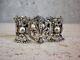 Antique Solid Silver Bracelet With Fleur-de-lys, Lion, And Cherub Crest