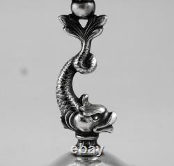 Antique solid silver candlestick with Spanish hallmark, weight 89.3 g