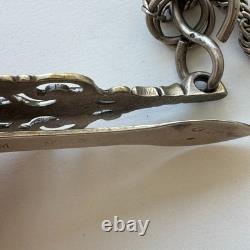 Antique solid silver chatelaine hook Mx116
