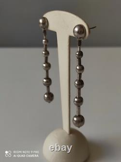 Antique solid silver dangling earrings