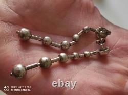 Antique solid silver dangling earrings
