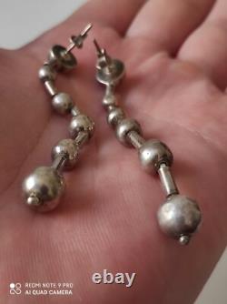 Antique solid silver dangling earrings