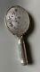 Antique Solid Silver Hand Mirror With Integrated Powder Compact And Lipstick