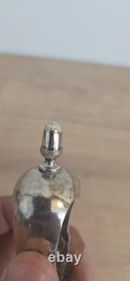 Antique solid silver ice tongs, hallmarked, Louis XV Rocaille style