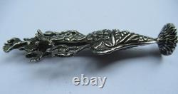 Antique solid silver kohl bottle with Moor’s head hallmark, 11 cm, 46 g