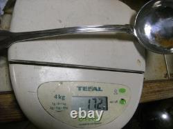 Antique solid silver ladle, Minerva hallmarks, Bourdon, 172 grams