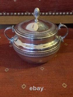 Antique solid silver lion sugar bowl 19th century