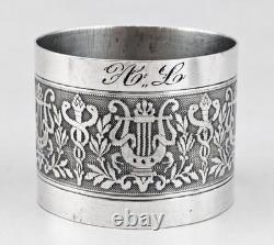 Antique solid silver napkin ring, Minerva hallmark, late 19th century