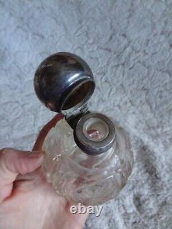 Antique solid silver perfume bottle from the Victorian era