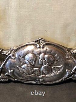 Antique solid silver photo frame with velvet Victorian Napoleon III decor