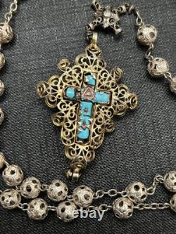 Antique solid silver rosary