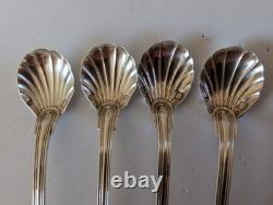 Antique solid silver salt shovels, 19th century, 1819–1838, Vieillard filet spoon