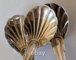 Antique solid silver salt shovels, 19th century, 1819–1838, Vieillard filet spoon